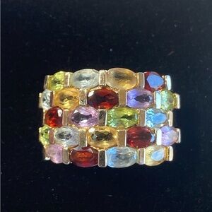 Ross Simons Gold vermeil 925 sterling silver multi-gemstone ring size 8